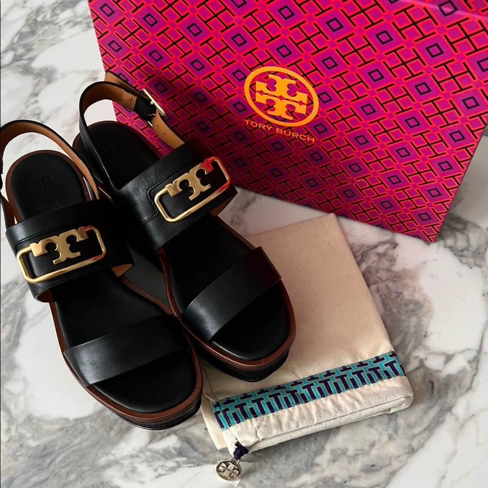 Tory Burch Selby 80mm Platform Wedge Sandals - Picture 9 of 9